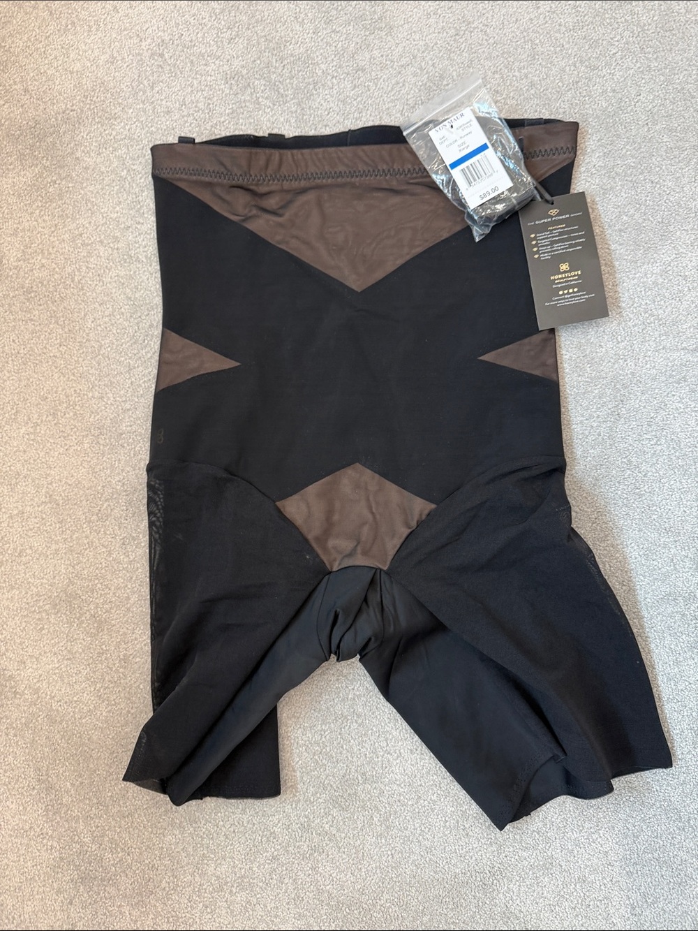 Honeylove Black & Brown High-Waist Shapewear Shorts